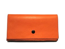 画像2: "JUTTA NEUMANN" Leather Wallet "the Waiter's Wallet"  color : Orange / Turquoise 長財布 (2)