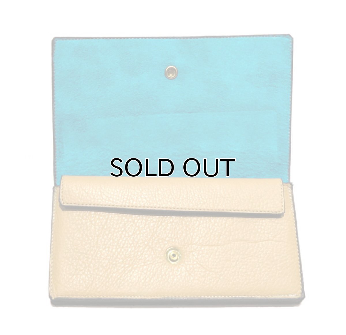 画像5: "JUTTA NEUMANN" Leather Wallet "the Waiter's Wallet"  color : Camel Shine / Lt.Blue　長財布 (5)