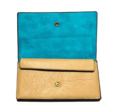 画像5: "JUTTA NEUMANN" Leather Wallet "the Waiter's Wallet"  color : Camel Shine / Lt.Blue　長財布 (5)