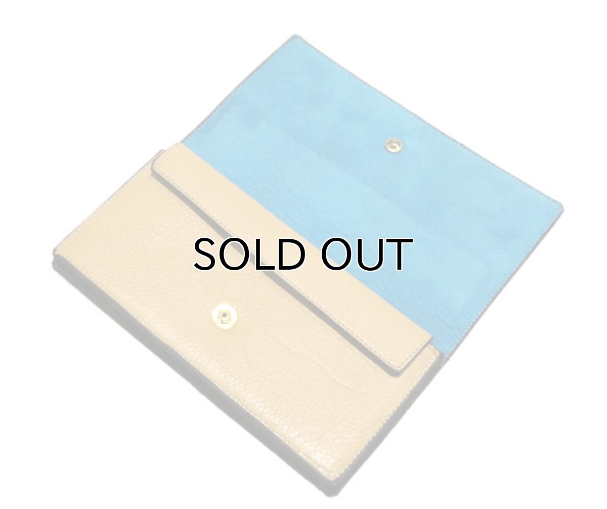 画像6: "JUTTA NEUMANN" Leather Wallet "the Waiter's Wallet"  color : Camel Shine / Lt.Blue　長財布 (6)
