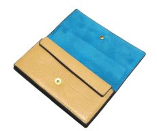 画像6: "JUTTA NEUMANN" Leather Wallet "the Waiter's Wallet"  color : Camel Shine / Lt.Blue　長財布 (6)