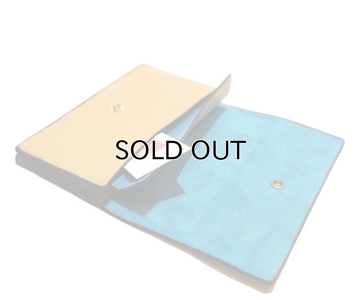 画像9: "JUTTA NEUMANN" Leather Wallet "the Waiter's Wallet"  color : Camel Shine / Lt.Blue　長財布 (9)