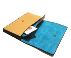画像9: "JUTTA NEUMANN" Leather Wallet "the Waiter's Wallet"  color : Camel Shine / Lt.Blue　長財布 (9)