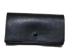 画像1: "JUTTA NEUMANN" Leather Wallet "the Waiter's Wallet"  color : Black / Orange　長財布 (1)