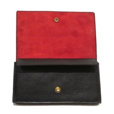 画像2: "JUTTA NEUMANN" Leather Wallet "the Waiter's Wallet"  color : Black / Orange　長財布 (2)