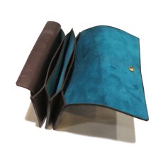 画像6: "JUTTA NEUMANN" Leather Wallet "the Waiter's Wallet"  color : Brown / Turquoise　長財布 (6)