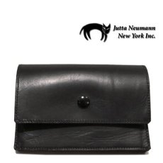 画像1: "JUTTA NEUMANN" Leather Wallet "the Waiter's Wallet" Medium Size　color : Black / Purple (1)