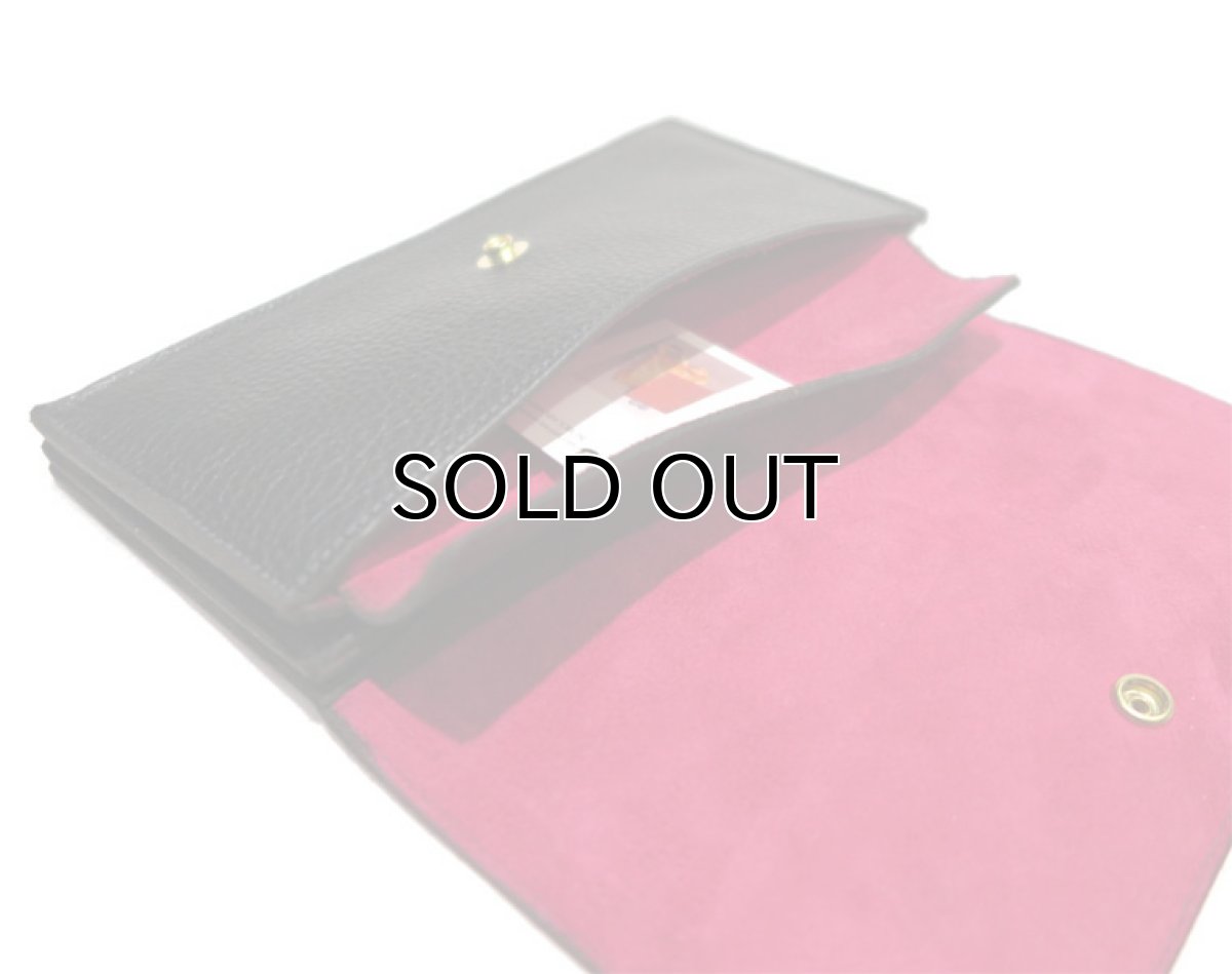 画像8: "JUTTA NEUMANN" Leather Wallet "the Waiter's Wallet"  color : Black / Magenta　長財布 (8)