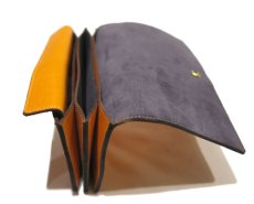 画像6: "JUTTA NEUMANN" Leather Wallet "the Waiter's Wallet"  color : Mustard / Grey　長財布 (6)