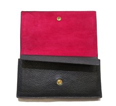 画像5: "JUTTA NEUMANN" Leather Wallet "the Waiter's Wallet"  color : Black / Magenta　長財布 (5)