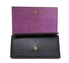 画像5: "JUTTA NEUMANN" Leather Wallet "the Waiter's Wallet"  color : Black / Lavender　長財布 (5)