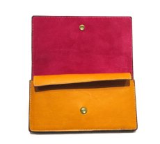 画像5: "JUTTA NEUMANN" Leather Wallet "the Waiter's Wallet"  color : Mustard / Magenta　長財布 (5)