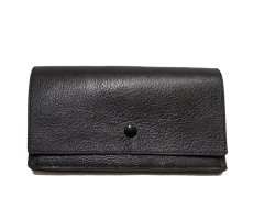 画像2: "JUTTA NEUMANN" Leather Wallet "the Waiter's Wallet"  color : Black / Lavender　長財布 (2)