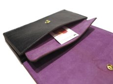 画像8: "JUTTA NEUMANN" Leather Wallet "the Waiter's Wallet"  color : Black / Lavender　長財布 (8)