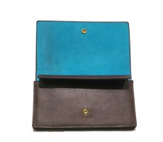 画像5: "JUTTA NEUMANN" Leather Wallet "the Waiter's Wallet"  color : Brown / Light Blue　長財布 (5)
