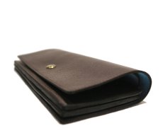 画像4: "JUTTA NEUMANN" Leather Wallet "the Waiter's Wallet"  color : Brown / Light Blue　長財布 (4)