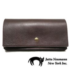画像1: "JUTTA NEUMANN" Leather Wallet "the Waiter's Wallet"  color : Brown / Light Blue　長財布 (1)