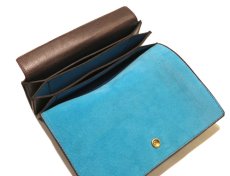 画像7: "JUTTA NEUMANN" Leather Wallet "the Waiter's Wallet"  color : Brown / Light Blue　長財布 (7)
