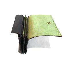 画像6: "JUTTA NEUMANN" Leather Wallet "the Waiter's Wallet" Medium Size　color : Black / Lime Green (6)