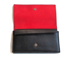 画像5: "JUTTA NEUMANN" Leather Wallet "the Waiter's Wallet"  color : Black / Deep Red　長財布 (5)