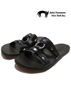 画像1: JUTTA NEUMANN "MICHAEL" Leather Sandal　BLACK　size 7 D (1)