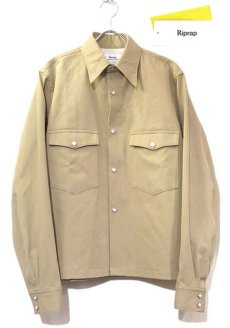 画像1: Riprap "Long Point Short Length Western Shirts"　color :KHAKI (1)