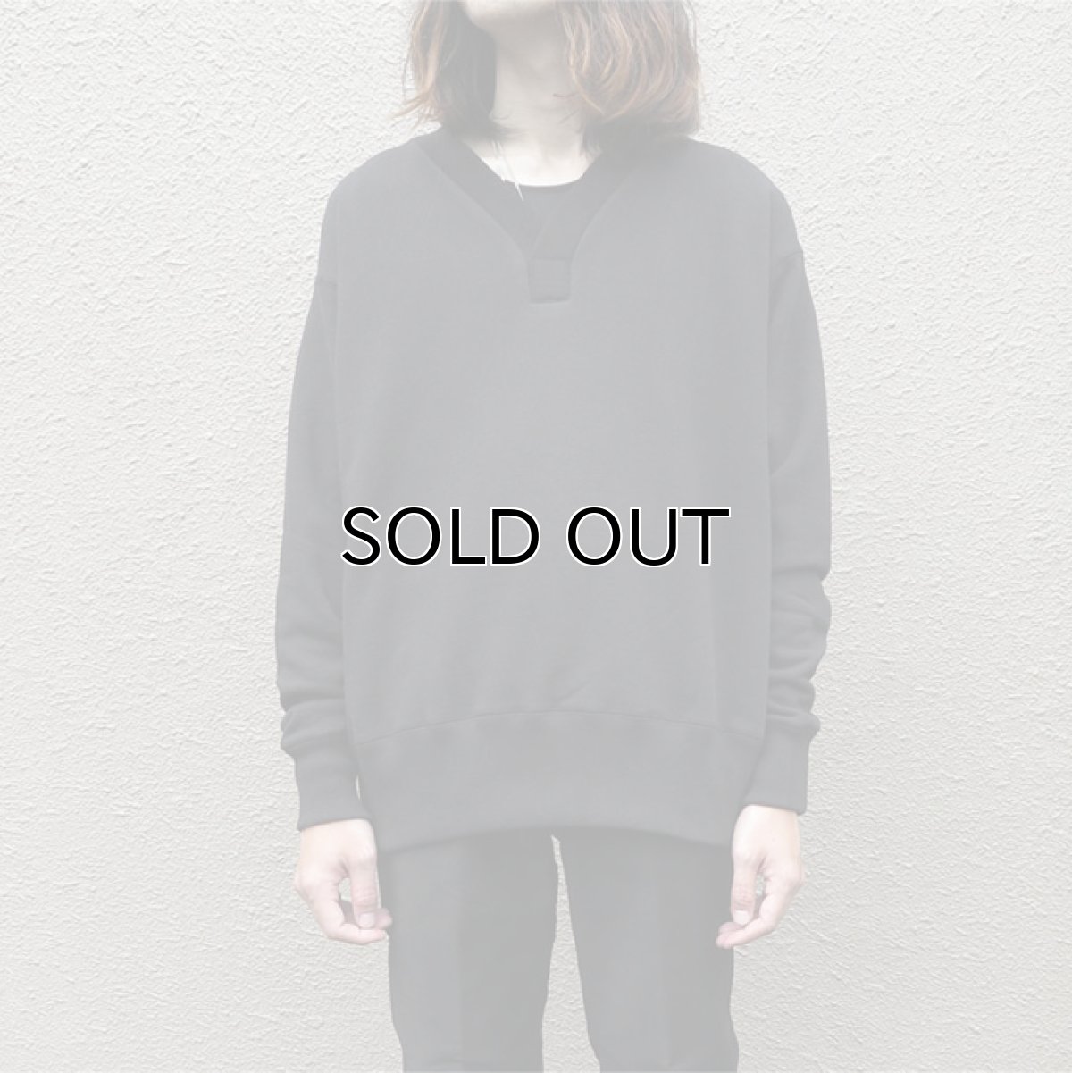 画像8: Riprap "Super Soft Loopwheel Y Neck Sweat Shirts"  color : BLACK (8)