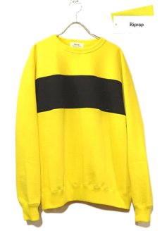 画像1: Riprap "Super Soft Loopwheel Switching Crew Sweat Shirts " 　color : LEMON/BLACK (1)