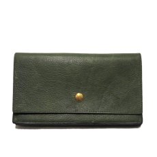画像2: "JUTTA NEUMANN" Leather Wallet "the Waiter's Wallet"  color : Green / Lavender　長財布 (2)
