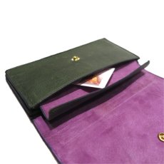 画像8: "JUTTA NEUMANN" Leather Wallet "the Waiter's Wallet"  color : Green / Lavender　長財布 (8)
