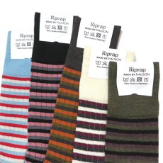 画像3: Riprap "Nz Merino Border Socks"　size MEN'S FREE (25~27cm) (3)