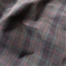 画像7: Riprap "Cotton Weather Tartan Check Semi Open Collar Shirt"  color : CHARCOAL/PURPLE　size LARGE (7)