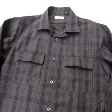 画像5: Riprap "Cotton Weather Tartan Check Semi Open Collar Shirt"  color : CHARCOAL/PURPLE　size LARGE (5)