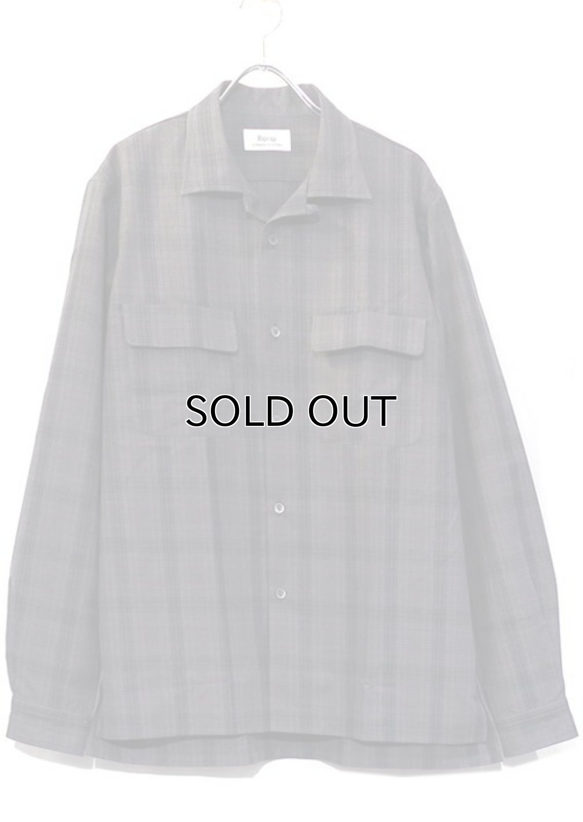画像1: Riprap "Cotton Weather Tartan Check Semi Open Collar Shirt"  color : CHARCOAL/PURPLE　size LARGE (1)