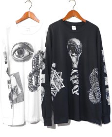 画像1: NEW "M.C. Escher" Multi Print L/S T-Shirts　color : WHITE, BLACK　size S, M, L (1)