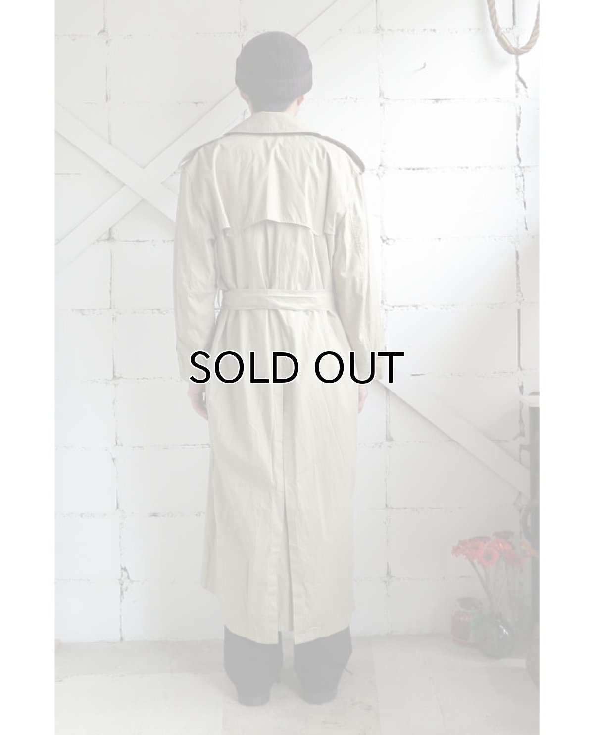 画像11: 1990's Ralph Lauren Typewriter Cotton Trench Coat　color : BEIGE　size M-L 表記10 (11)