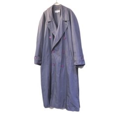 画像2: 1980's YVES SAINT LAURENT Double Breasted Trench Coat　color : SMOKEY PURPLE　size XL-XXL 表記48 (2)