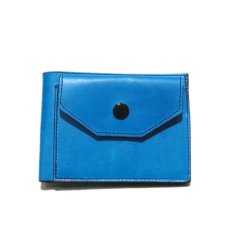 画像2: "JUTTA NEUMANN" Leather Wallet with Change Purse -二つ折り財布-　color : Turquoise / Purple (2)