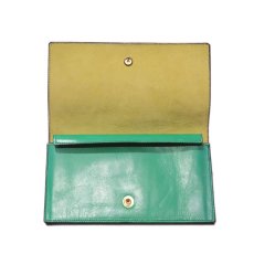 画像6: "JUTTA NEUMANN" Leather Wallet "Waiter's Wallet" -長財布-　color : Kelly Green / Yellow (6)