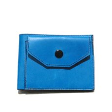 画像1: "JUTTA NEUMANN" Leather Wallet with Change Purse -二つ折り財布-　color : Turquoise / Purple (1)