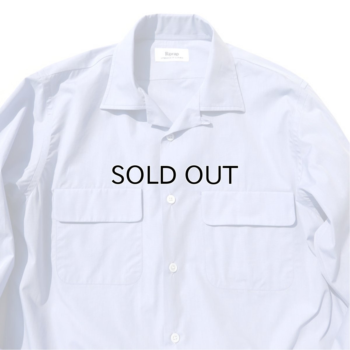 画像4: Riprap "Broad Cotton Semi Open Collar Shirt"  color : SAX size MEDIUM (4)