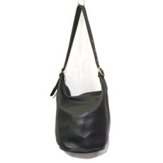 画像1: OLD Coach Leather Shoulder Bag 　BLACK (1)