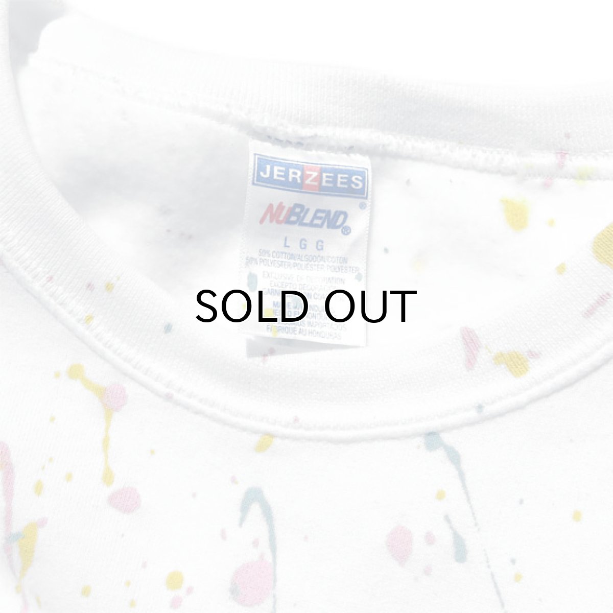 画像4: JERZEES Crew Neck Sweat Shirt -Hand Paint- color : WHITE size L (表記L) (4)