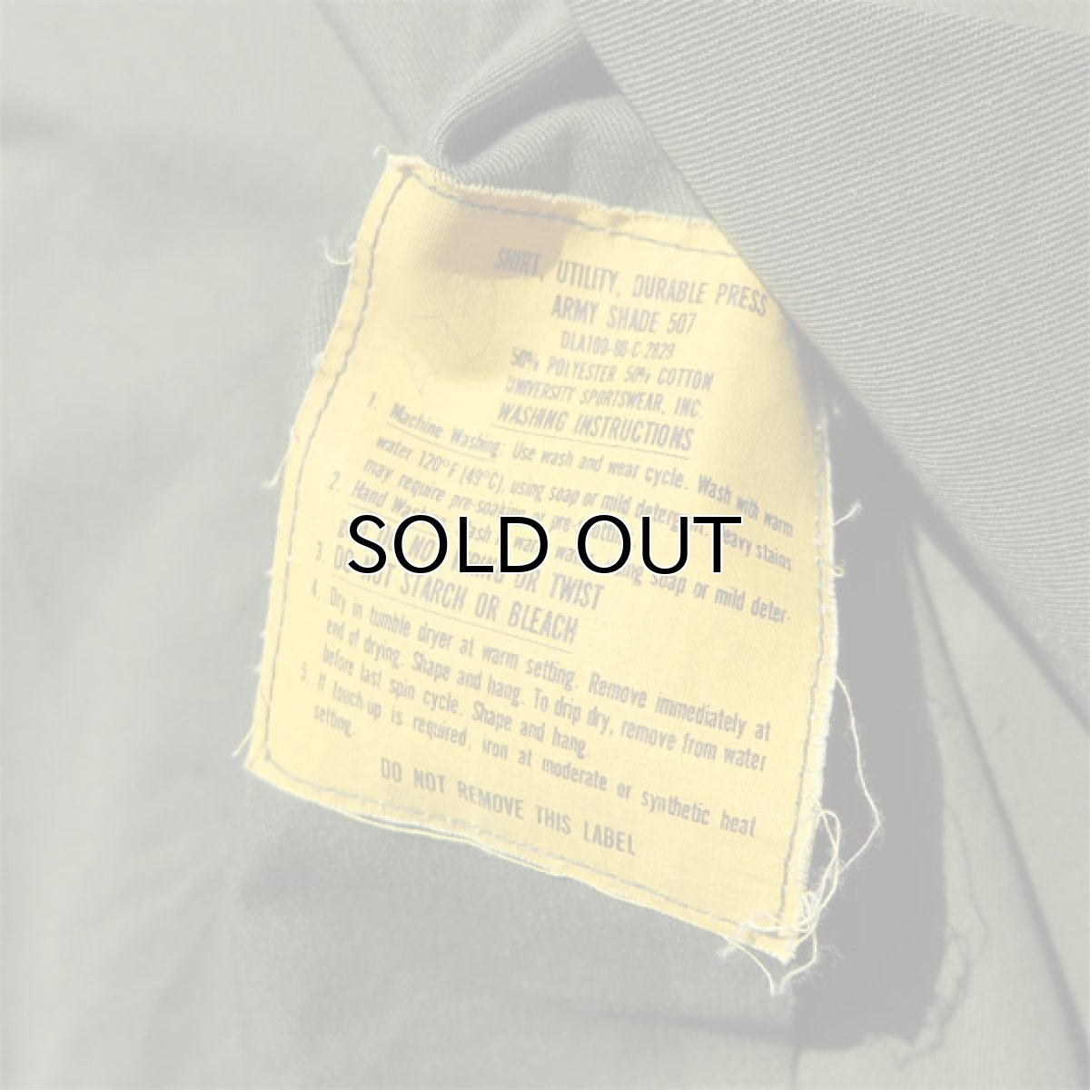 画像6: 1980's U.S. ARMY Utility Shirt -Hand Painting- color : OLIVE size M(表記15 1/2) (6)
