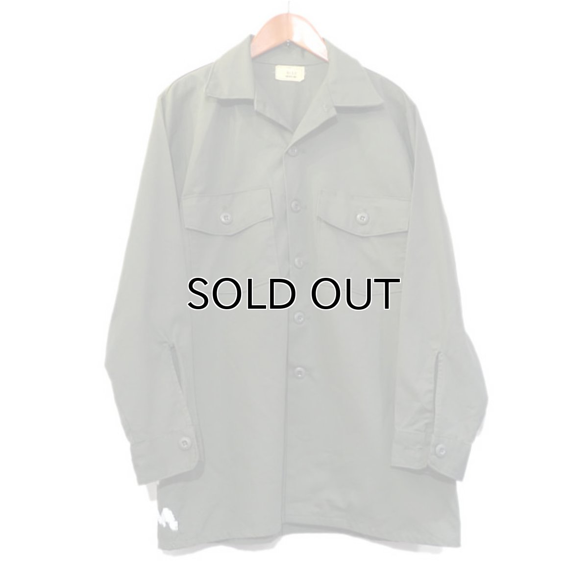 画像2: 1980's U.S. ARMY Utility Shirt -Hand Painting- color : OLIVE size M(表記15 1/2) (2)