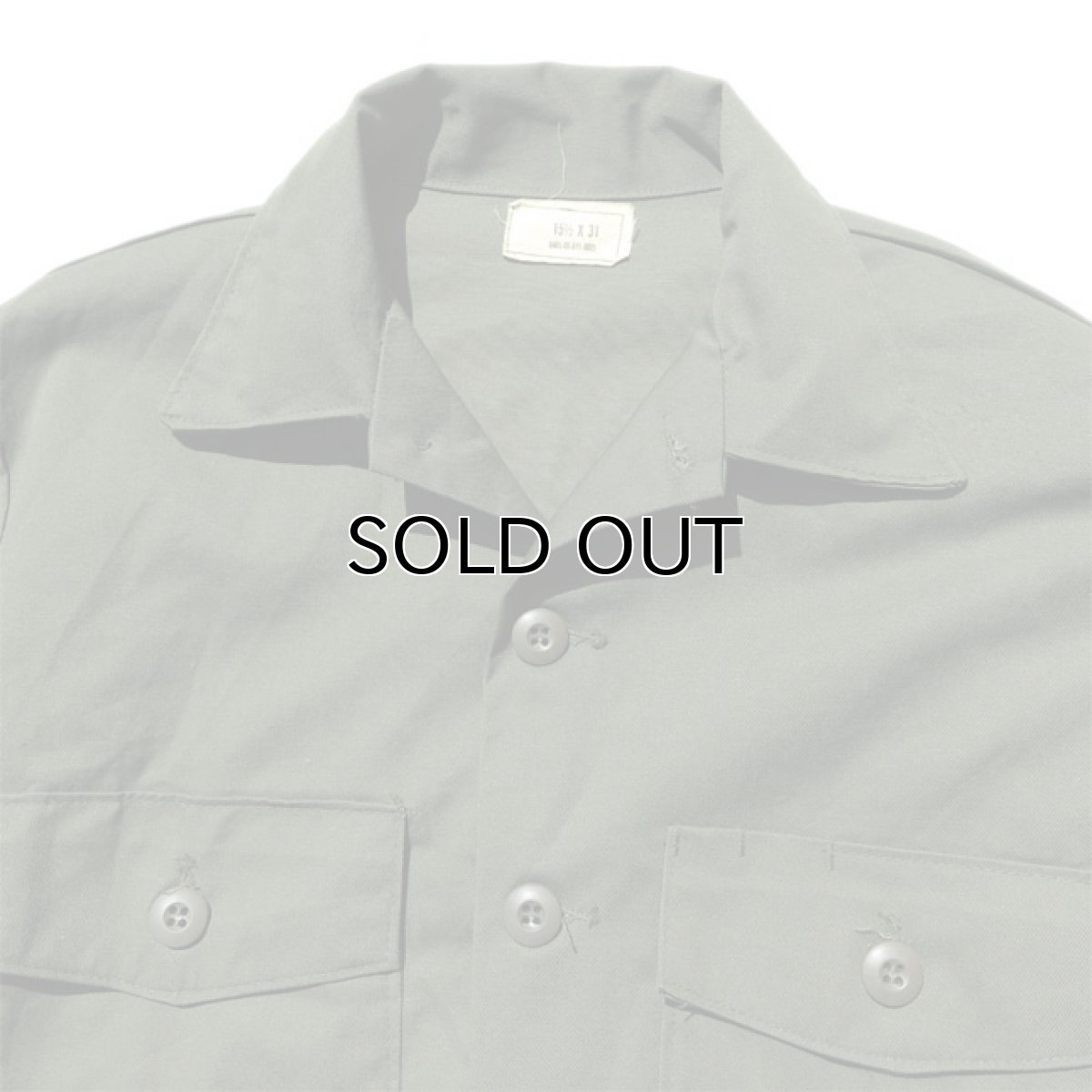 画像5: 1980's U.S. ARMY Utility Shirt -Hand Painting- color : OLIVE size M(表記15 1/2) (5)