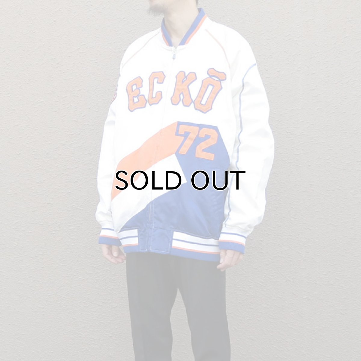 画像11: 1990's ECKO  Nylon Satin Zip up Jacket color : OFF/BLUE/ORANGE size XXL(表記L) (11)