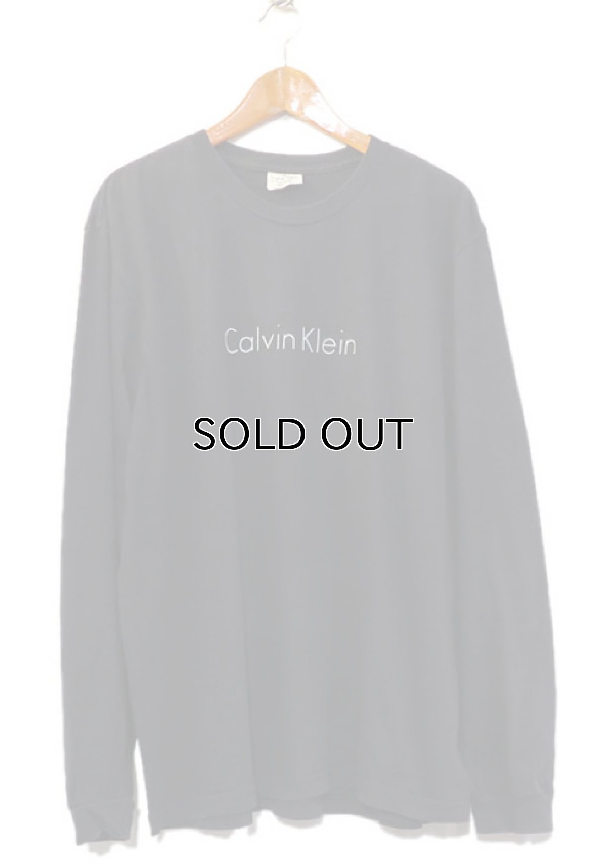 画像1: Calvin Klein Logo Print L/S T-Shirt　color : BLACK　size LARGE (1)