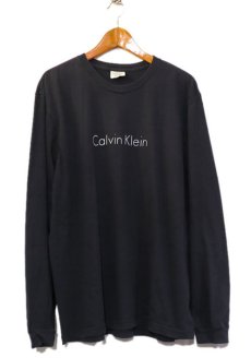 画像1: Calvin Klein Logo Print L/S T-Shirt　color : BLACK　size LARGE (1)