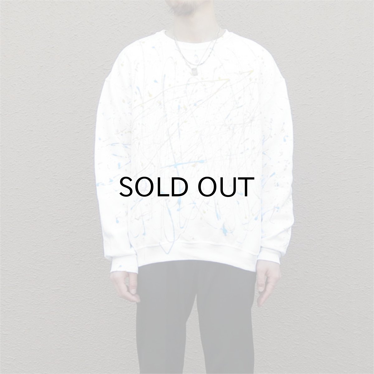 画像6: JERZEES Crew Neck Sweat Shirt -Hand Paint- color : WHITE size L (表記L) (6)